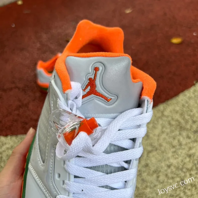 Air Jordan 5 FQ1293-018 White Orange Green