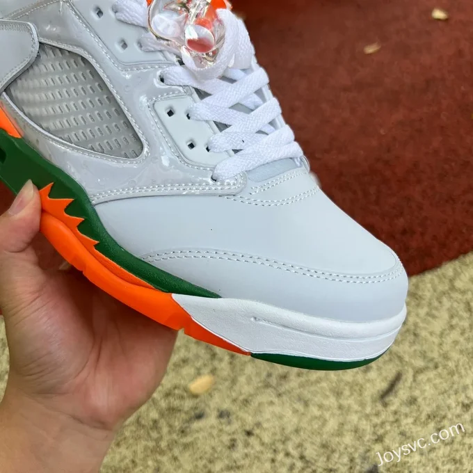 Air Jordan 5 FQ1293-018 White Orange Green