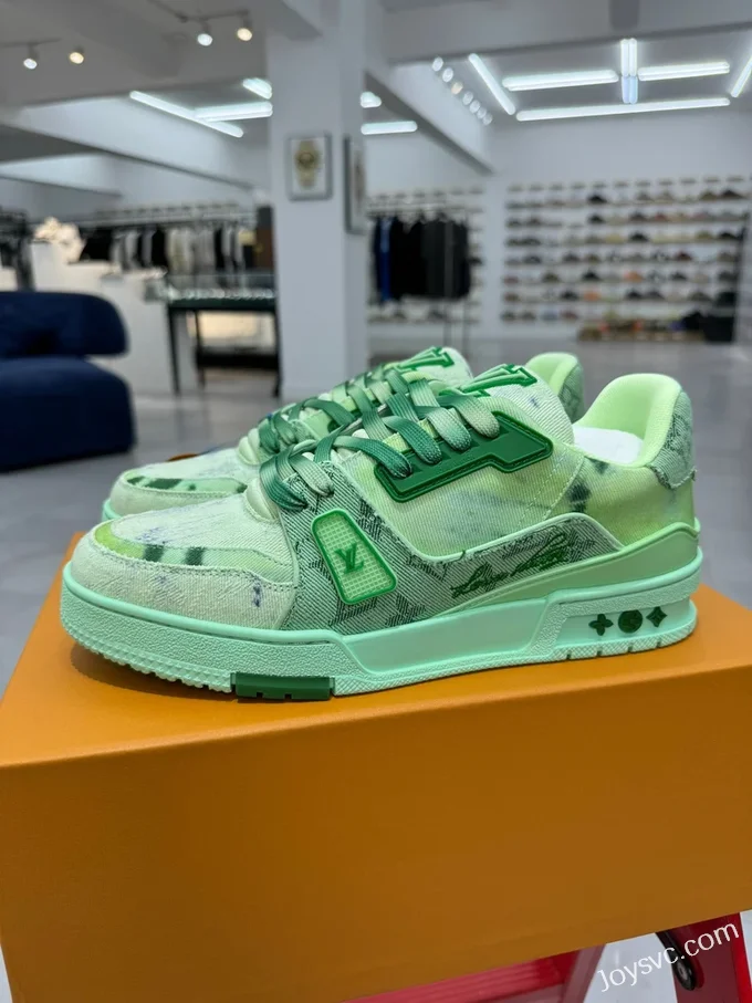 Louis Vuitton Trainer Green Denim