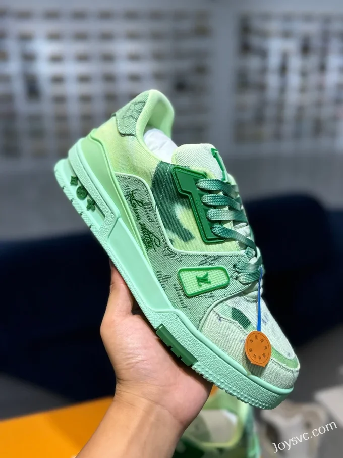 Louis Vuitton Trainer Green Denim