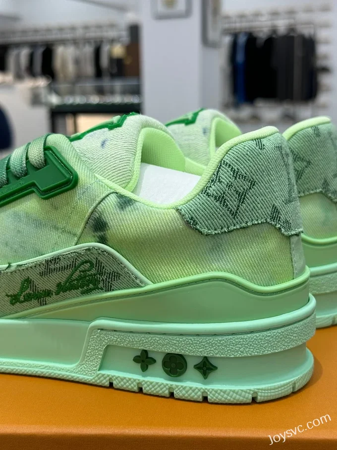 Louis Vuitton Trainer Green Denim