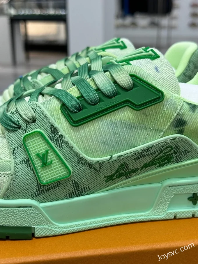 Louis Vuitton Trainer Green Denim