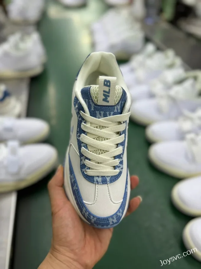 MLB White Blue Chunky Liner Casual Shoes