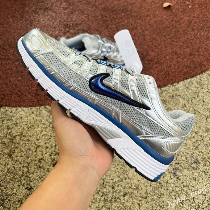 Nike P-6000 White Blue Silver Retro Running Shoes BV1021-001