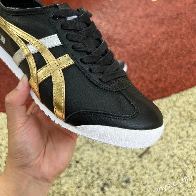 Onitsuka Tiger Mexico 66 Low-Top Sneakers in Black & Gold