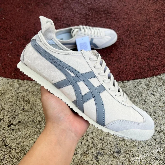 Onitsuka Tiger Mexico 66 Low-Top Sneakers in Beige & Grey