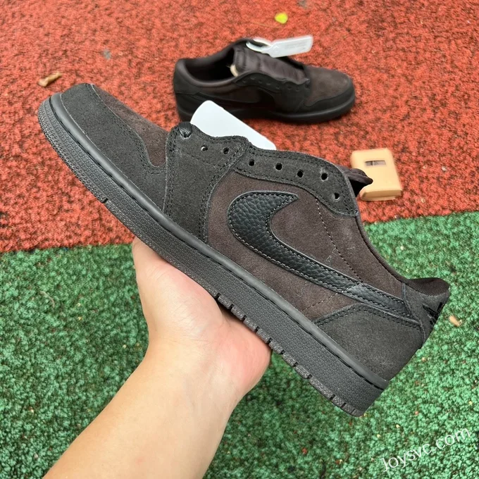 Travis Scott x Air Jordan 1 Low Golf DM7866-202 Black Wine Red Reverse Swoosh