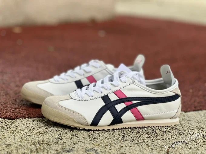 Onitsuka Tiger Mexico 66 Low-Top Sneakers in White Pink & Black