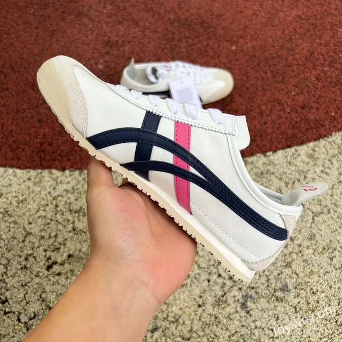 Onitsuka Tiger Mexico 66 Low-Top Sneakers in White Pink & Black