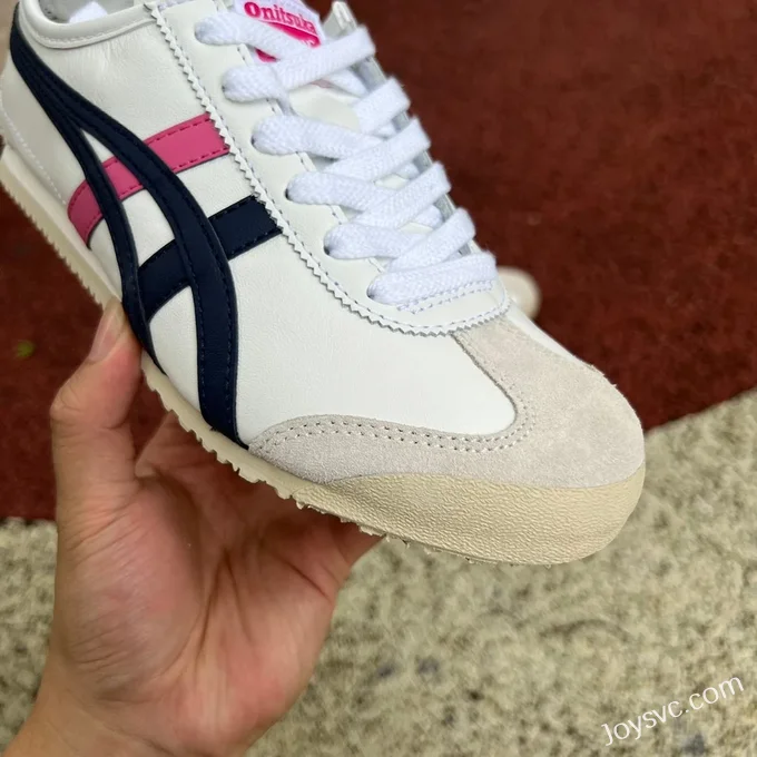 Onitsuka Tiger Mexico 66 Low-Top Sneakers in White Pink & Black