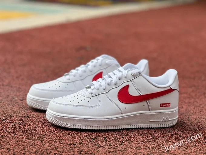 Supreme x Nike Air Force 1 White Red Hook CU9225-101