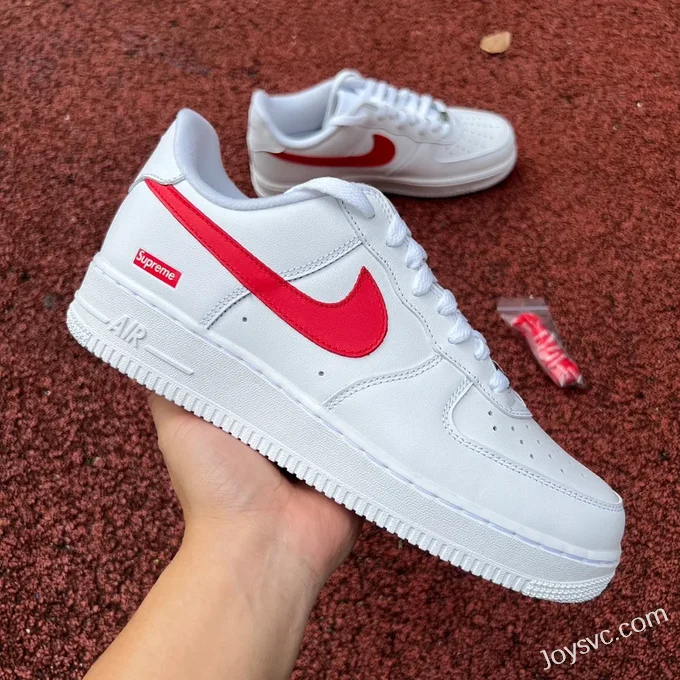 Supreme x Nike Air Force 1 White Red Hook CU9225-101