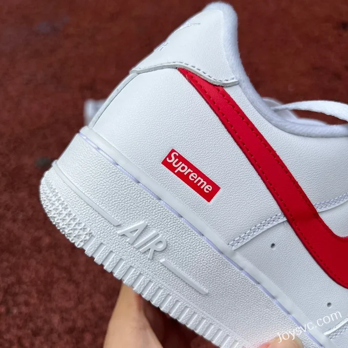 Supreme x Nike Air Force 1 White Red Hook CU9225-101