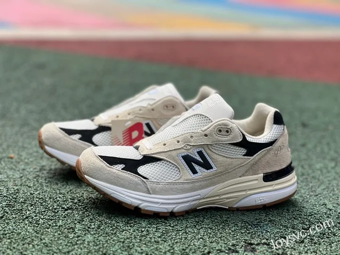 New Balance 993 Beige Black Retro Running Shoes U993WS