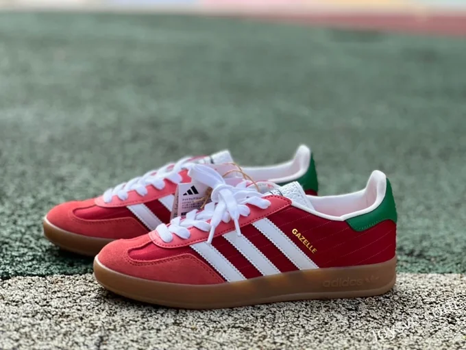 Adidas Gazelle Olympic Red White Green Low Top Sneakers IF9641