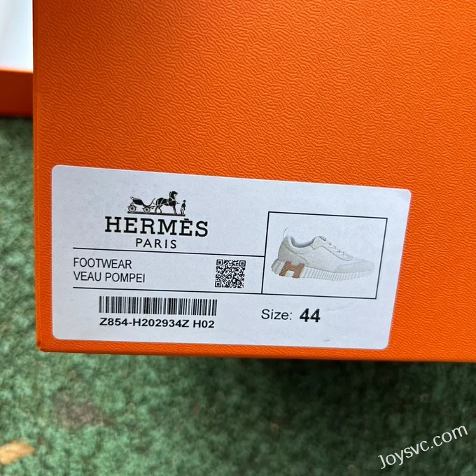 Hermes Bouncing White Brown Men's Sneakers