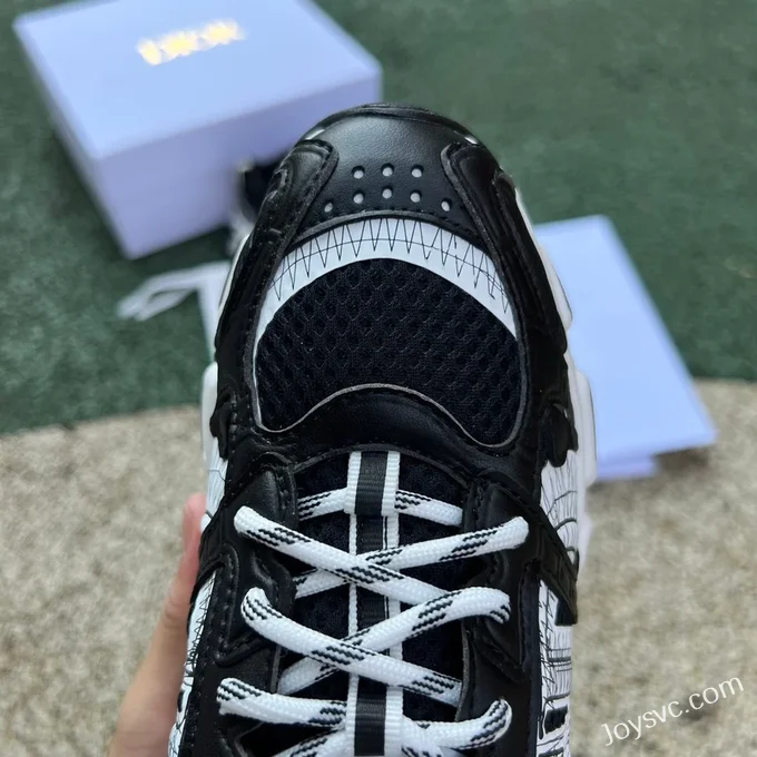 Dior Chrono Black Grey Round Toe Lace-Up Running Shoes