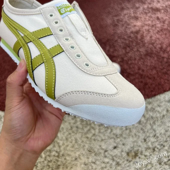 Onitsuka Tiger Mexico 66 Slip-On Sneakers in Beige & Green