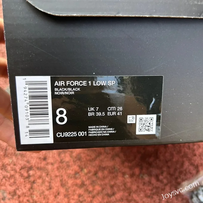 Supreme x Nike Air Force 1 Black CU9225-001