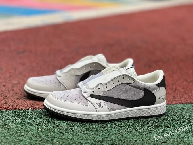 Louis Vuitton x Travis Scott x Air Jordan 1 Low LX1988-10 White Grey Black Retro