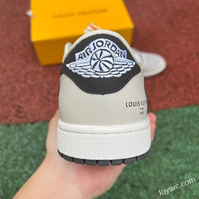 Louis Vuitton x Travis Scott x Air Jordan 1 Low LX1988-10 White Grey Black Retro