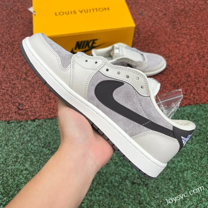 Louis Vuitton x Travis Scott x Air Jordan 1 Low LX1988-10 White Grey Black Retro