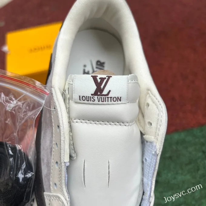 Louis Vuitton x Travis Scott x Air Jordan 1 Low LX1988-10 White Grey Black Retro