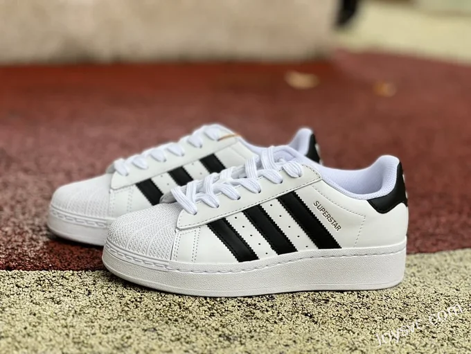 Adidas Superstar XLG Black White Gold Thick Sole Sneakers IF9995