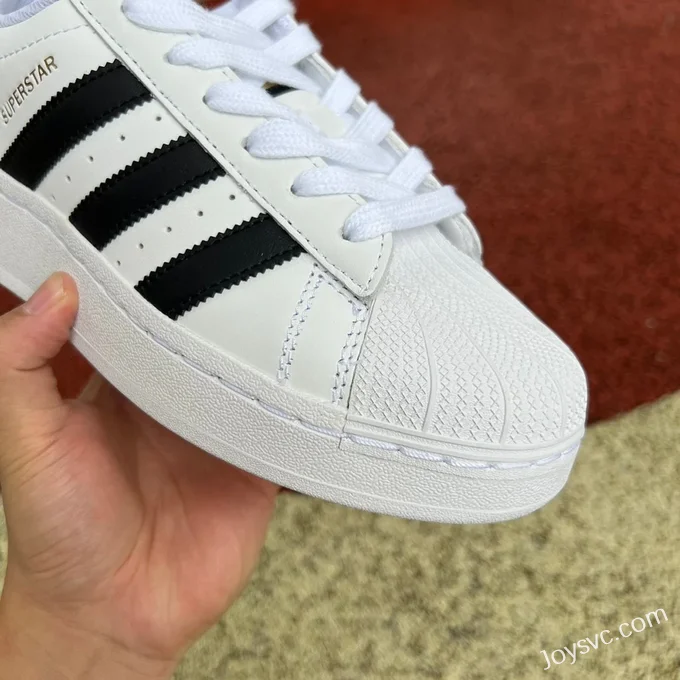 Adidas Superstar XLG Black White Gold Thick Sole Sneakers IF9995