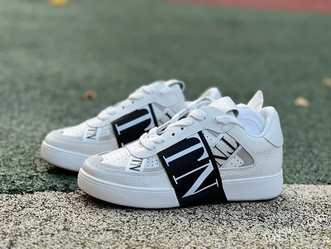 Valentino VL7N Leather Sneakers in White & Black