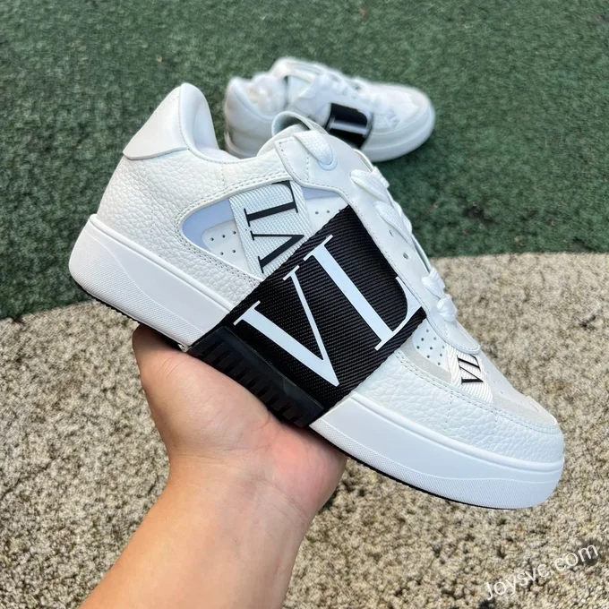 Valentino VL7N Leather Sneakers in White & Black