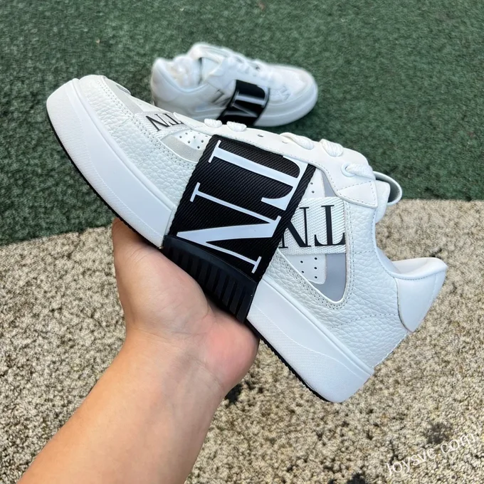 Valentino VL7N Leather Sneakers in White & Black