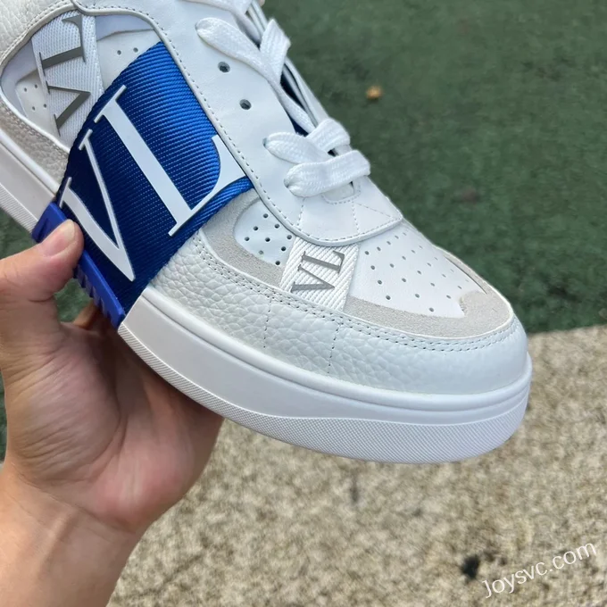 Valentino VL7N Leather Sneakers in White & Blue