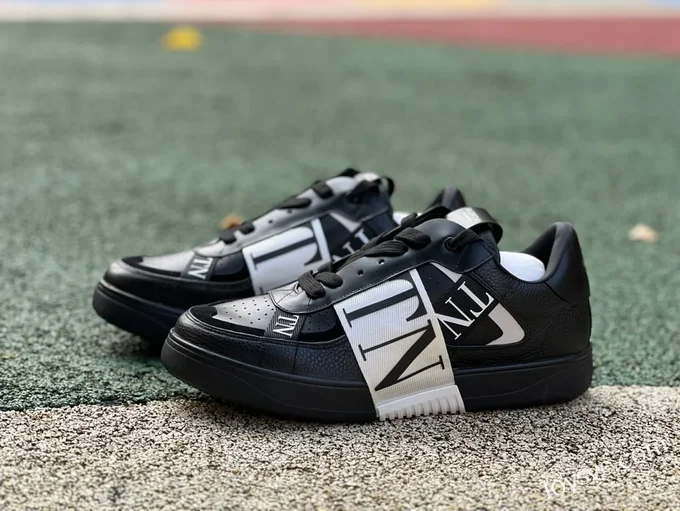 Valentino VL7N Leather Sneakers in Black & White