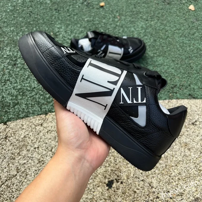 Valentino VL7N Leather Sneakers in Black & White