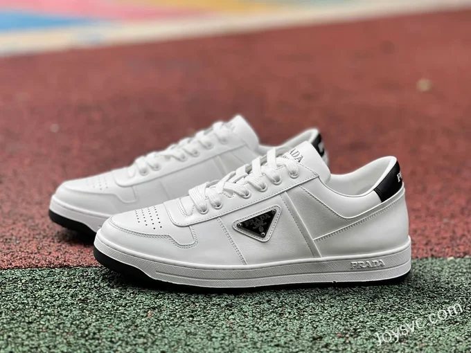 Prada Downtown White Black Leather Sneakers