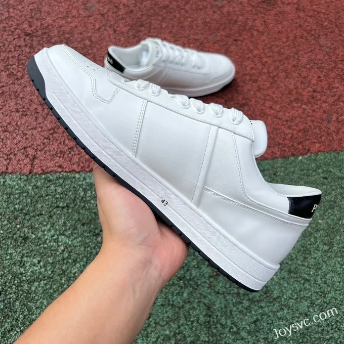 Prada Downtown White Black Leather Sneakers