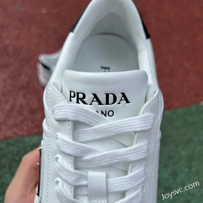 Prada Downtown White Black Leather Sneakers