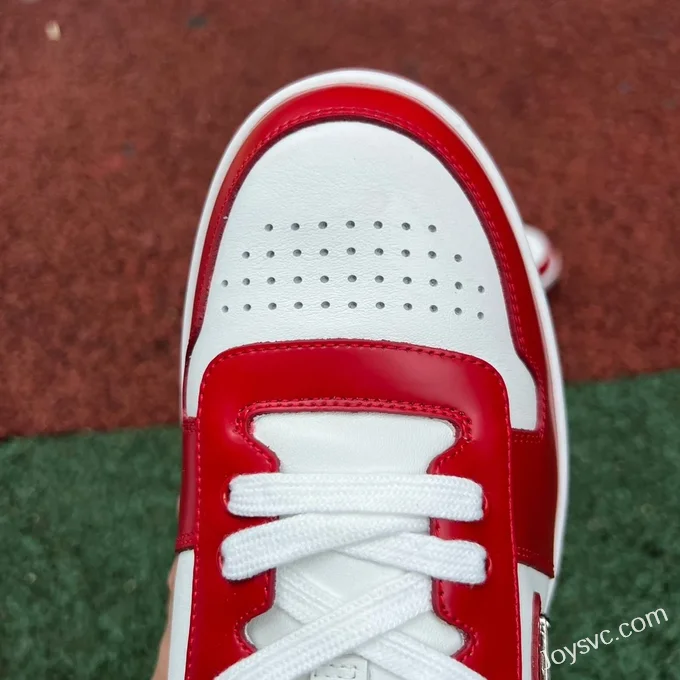 Prada Downtown White Red Leather Sneakers