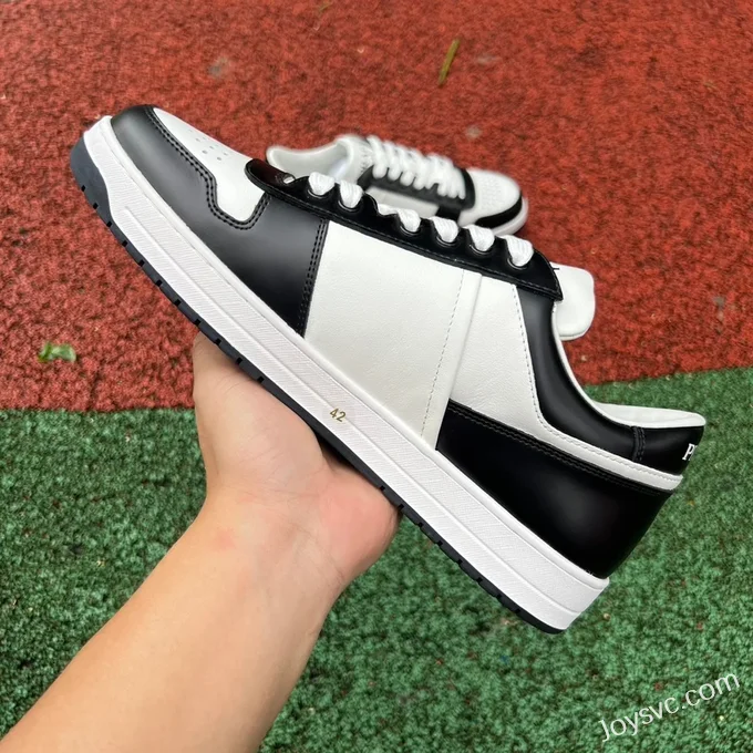 Prada Downtown Black White Leather Sneakers