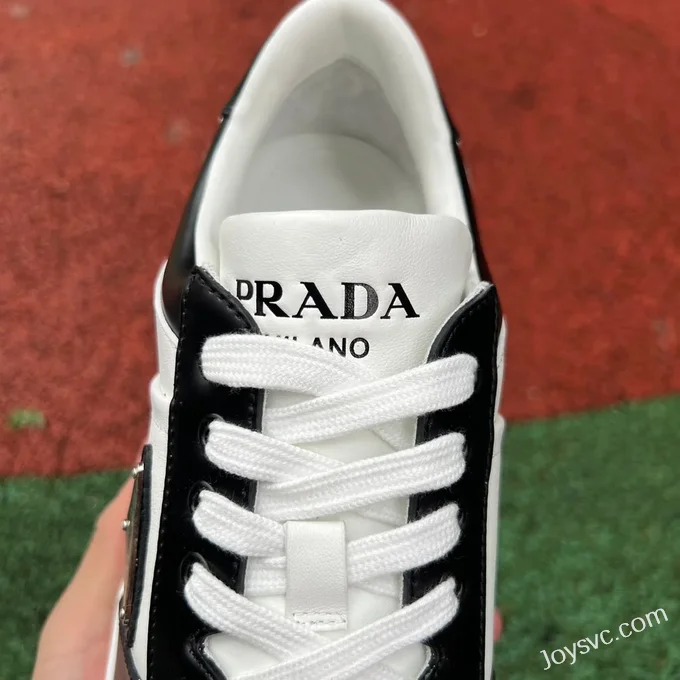 Prada Downtown Black White Leather Sneakers