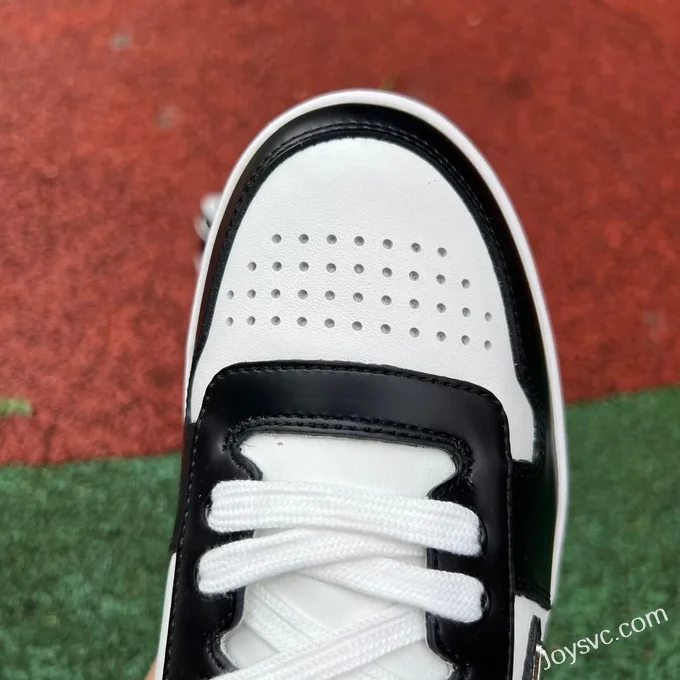 Prada Downtown Black White Leather Sneakers