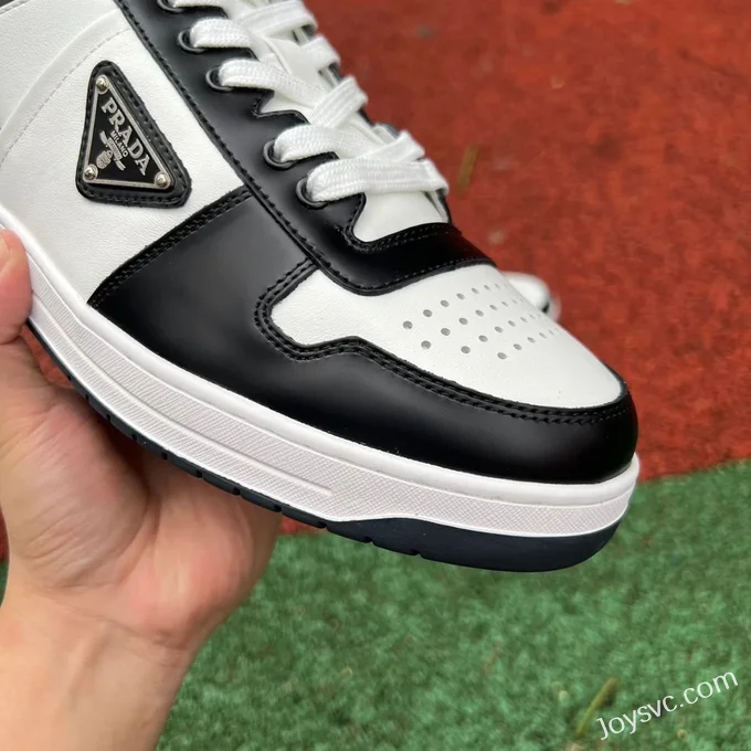 Prada Downtown Black White Leather Sneakers