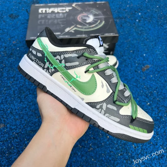 Custom Nike Dunk Low FZBB Mechanical Grey Green Sneakers DD1391-100