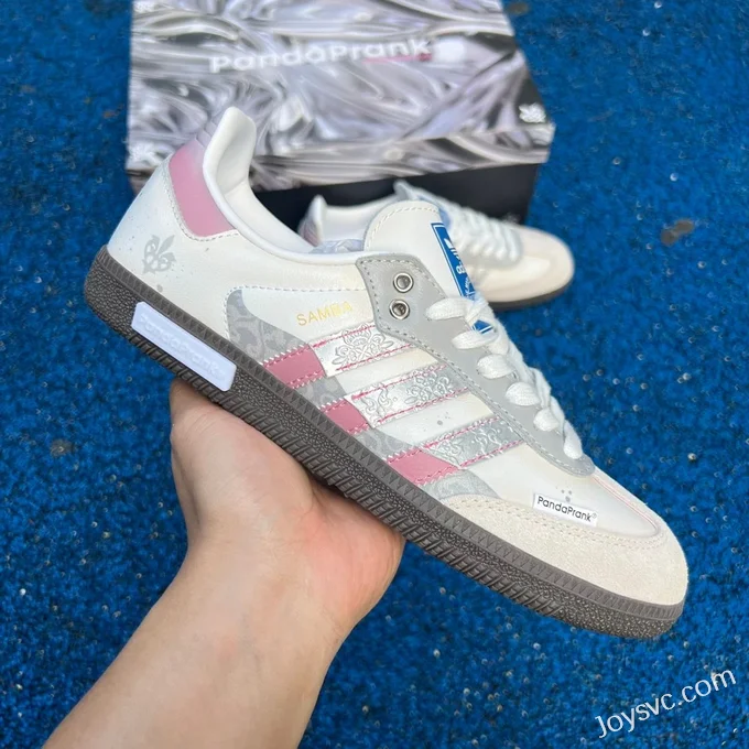 Adidas Samba OG White Grey Pink Retro Sneakers