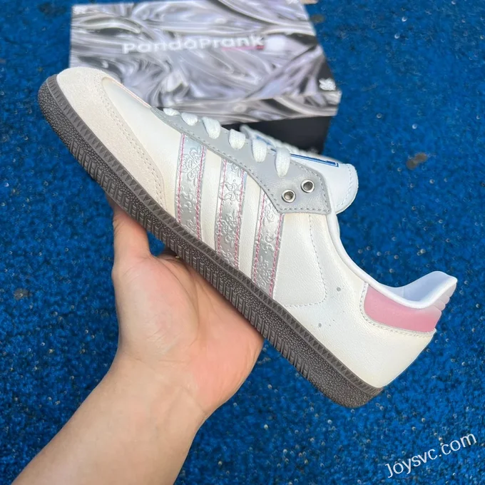 Adidas Samba OG White Grey Pink Retro Sneakers