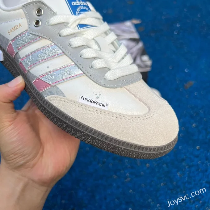 Adidas Samba OG White Grey Pink Retro Sneakers