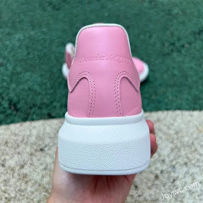 Alexander McQueen Pink White Leather Low-Top Sneakers