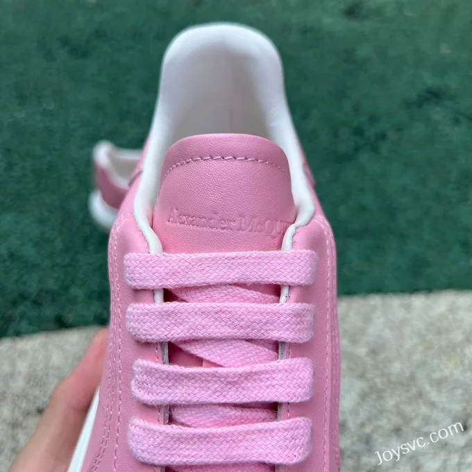 Alexander McQueen Pink White Leather Low-Top Sneakers