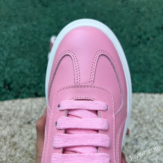 Alexander McQueen Pink White Leather Low-Top Sneakers